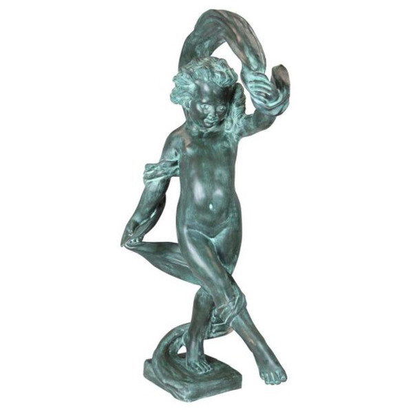 Dancing Girl of the Wind Cast Bronze Garden Statue windblown cloth